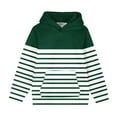 thumbnail image 3 of GigrtiJin Children's Casual Striped Hooded Sweatshirt Long Sleeve Oversized Pullover Top Color Block Casual Fall Hoodies, 3 of 6