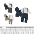 thumbnail image 6 of IBTOM CASTLE Baby Boy Gentleman Outfit Formal Tuxedo Suit Bowtie Romper Overalls with Vest Hat Birthday Wedding Party Clothes 18-24 Months Navy Blue, 6 of 8