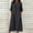 A_ Dark Gray, variant on Summer Dresses for Women Stand Collar Partial Button Placket Flared Elbow Sleeve Straight Midi Dress Side Inset Pockets Loose Oversized Build Gray M