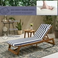 thumbnail image 3 of Chaise Lounge Cushions for Outdoor Furniture, Waterproof 72 x 21Inch Patio Lounge Cushion with Ties, 3 inch Thicks Patio Lounge Chair Cushion Replacement（navy white,1pcs), 3 of 6