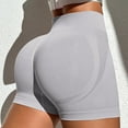 thumbnail image 2 of Athletic Shorts For Women High Waisted Quick Dry For Running Workout Gym Track Peach-Shaped Light Gray M, 2 of 5