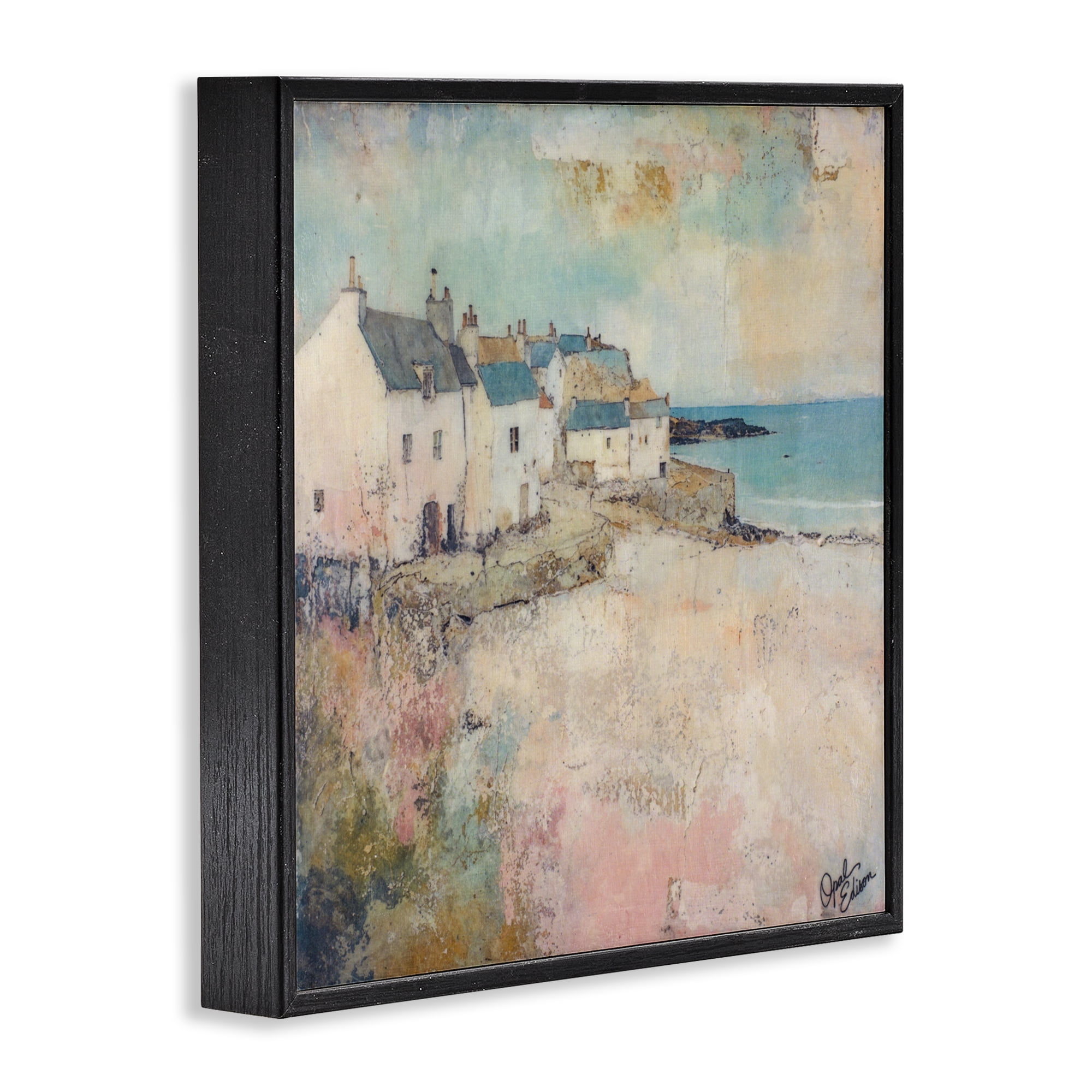 Stupell Industries Town Corner Architecture Black Framed Giclee Art, design by Opal Edison