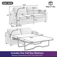 thumbnail image 2 of Harper & Bright Designs Corduroy Sleeper Sofa with Full Size Mattress, Convertible Pull-Out Sofa Bed with USB Ports and Cup Holders & Phone Holder for Small Spaces Apartments, 72.8" Navy Blue, 2 of 16