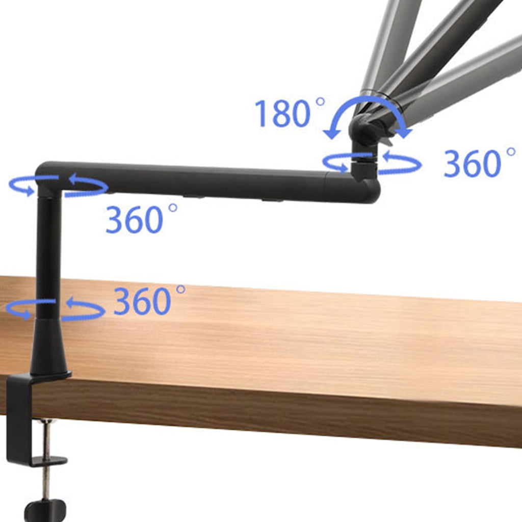 PatungKu Microphone Cantilever Stand Mic Boom Vibration Proof Aluminum Frame 360 Degree Rotate For Content Creators Musicians