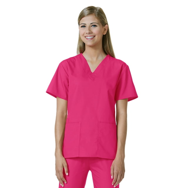 Core by Maevn Women's V-Neck Solid Scrub Top