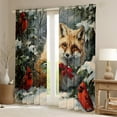 thumbnail image 2 of Homewish Fox Red Sparrow Black Out Curtains for Kids Children Teens,Merry Christmas Curtains Pack of 2 (42x63 Each),Xmas Animal Bedroom Curtains,Ultra Soft Home Decor, 2 of 6