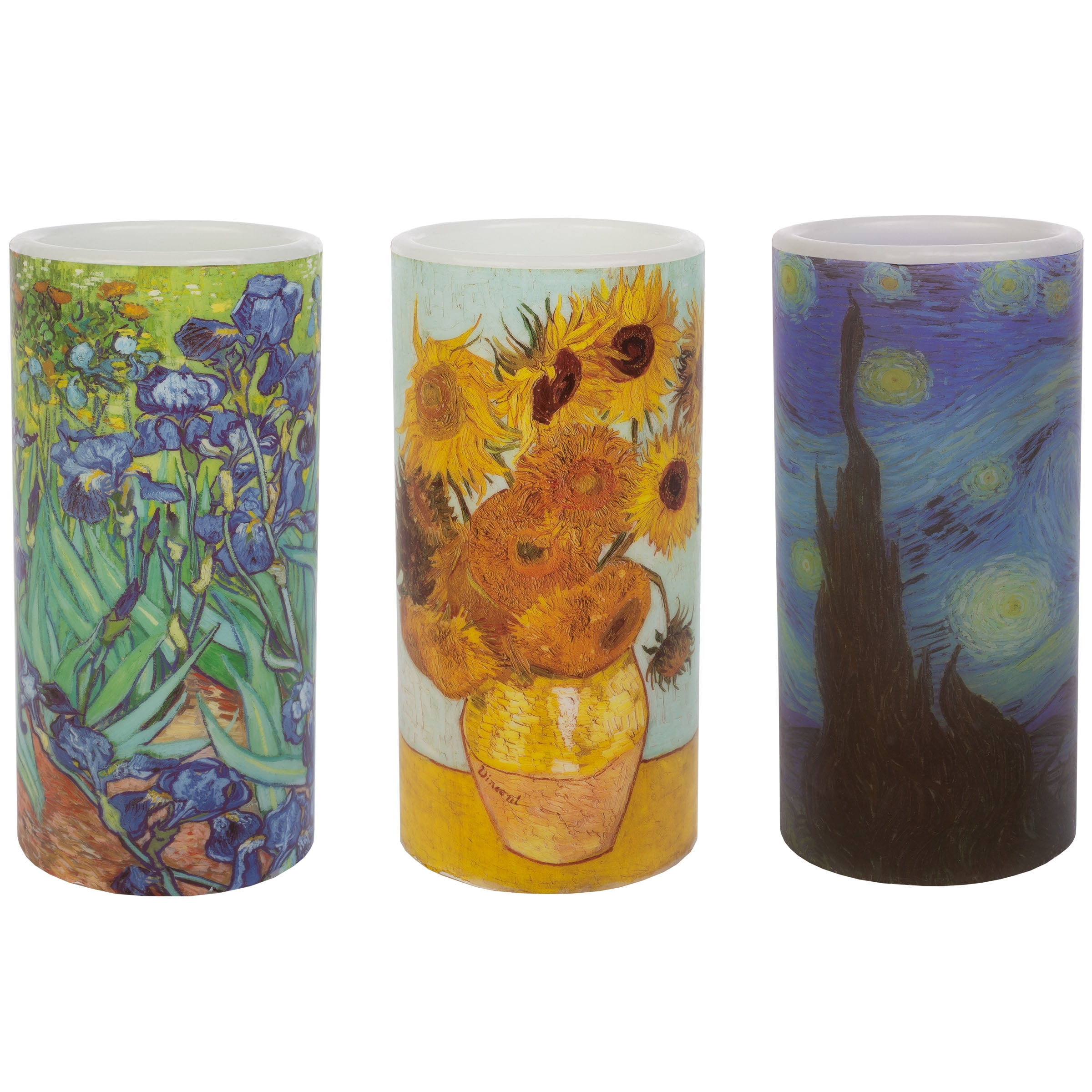 Lavish Home 2-Pack of Van Gogh Sunflowers Flameless Candles with Remote