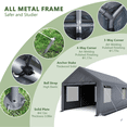 thumbnail image 6 of Gaptain W10xL20Ft Heavy Duty Steel Carport Portable Garage with Removable Sidewalls and Windows, Waterproof&Anti-Sunburn&Adjustable Height, 6 of 7