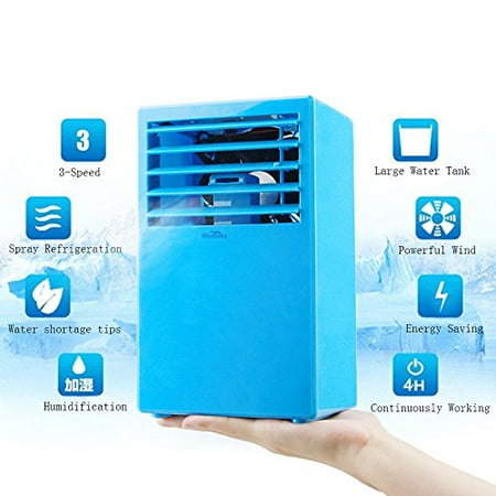 Madoats Mini Portable Air Conditioner Fan Small Desktop Fan Quiet Personal Table Fan Mini Evaporative Air Circulator Cooler Humidifier -