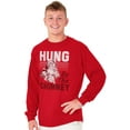 thumbnail image 3 of Xmas Hung By The Chimney Santa Claus Men's Long Sleeve Tee T Shirt Brisco Brands S, 3 of 5