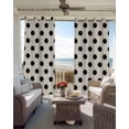 thumbnail image 6 of Wave Point Black Blackout Curtains for Bedroom Living Room Darkening Curtains 96 Inches Long Modern Minimalist Geometric on Linen Window Curtain 2 Panels Set Window Treatment Grommet Drapes 52"x96", 6 of 9