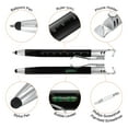 thumbnail image 4 of 5pcs 5 in 1 Multitool Tech Tool Pen Gifts for Men with Ballpoint Pen, Ruler, Stylus, Level Gauge, Foldable, Black, 4 of 5