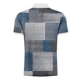 thumbnail image 5 of hopeusnice Men's Color Block Shirts Clearance Short Sleeve Dress Shirts Slim Fit Lounge Tee Casual Workout Activewear Summer Lightweight Zipper Lapel Tops Clothing for Male Blue L, 5 of 5