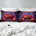 thumbnail image 4 of Erosebridal Neon Red Gamepad Full Sheet Sets, Geometric Circuit Board Bedding Full Size 4-Piece, 4 of 7