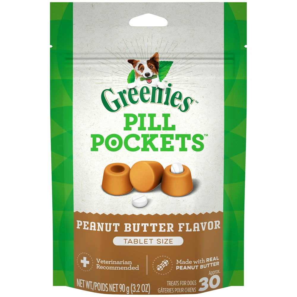 Greenies Pill Pockets Tablet Size Natural Dog Treats Real Peanut Butter
