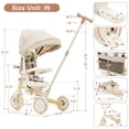 thumbnail image 6 of 7 in 1 Baby Foldable Toddler Tricycle with Removable and Adjustable Parent Handle, Toddler Push Bike with Removable Pedal, Canopy, and Guardrail, Tricycle for 12-72 Months, 6 of 13