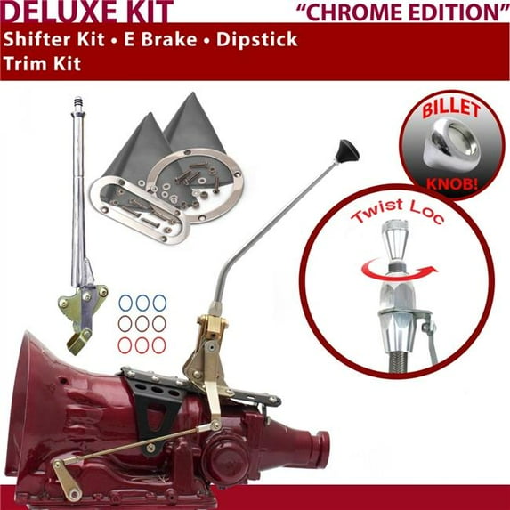 American Shifter PG Shifter Kit Chrome 12 in. E Brake Trim Kit Dipstick for F1A8B