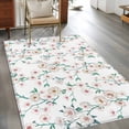 thumbnail image 2 of Watercolor Floral Area Rugs 4'x6', Washable Small Throw Rugs for Office Bathroom, Spring Botanical Flowers Tree Branches Indoor Outdoor Rug Non-Slip Low Pile Carpet Runner Reversible Floor Mats, 2 of 8