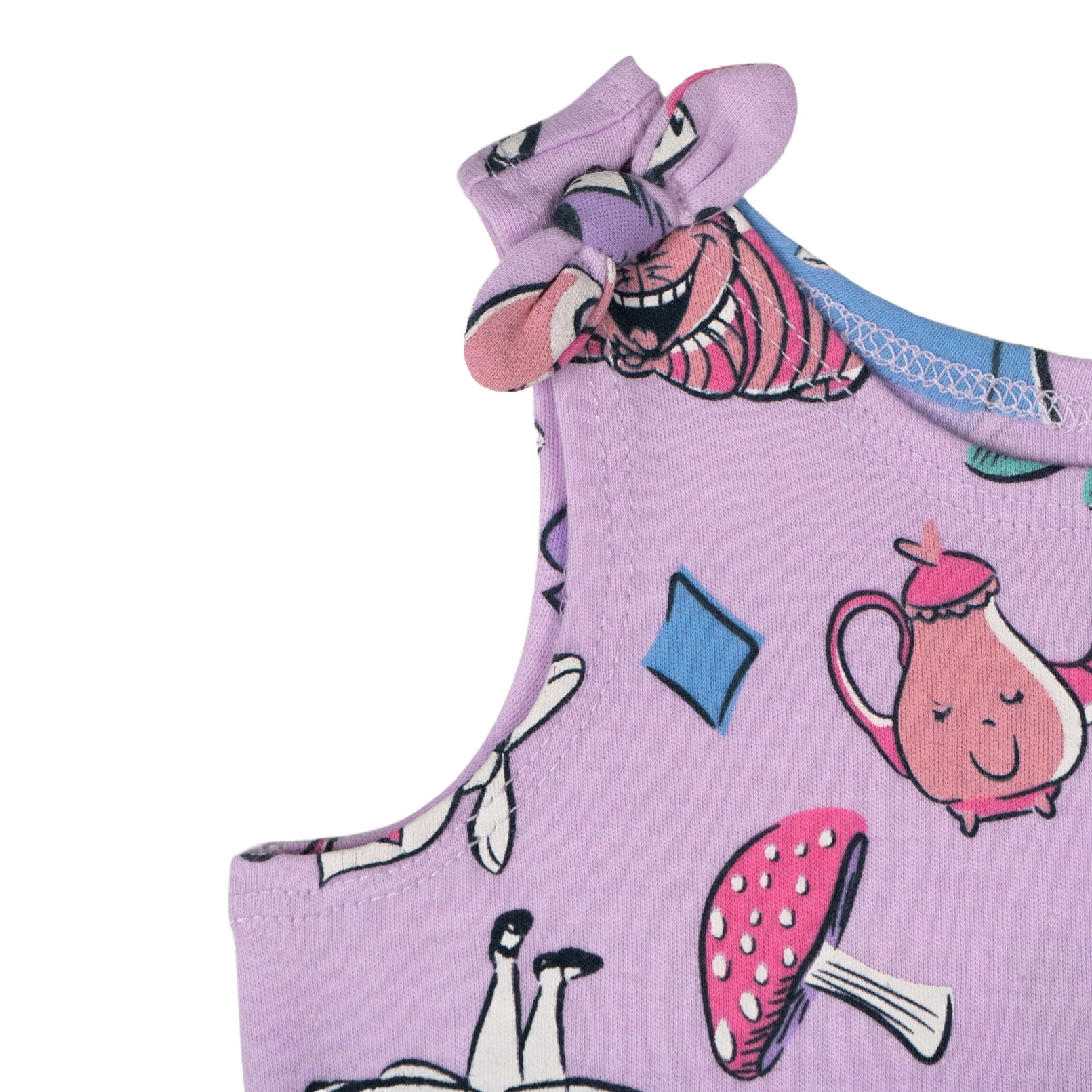 Disney Alice in Wonderland Baby Girls' 2-Piece Sleeveless Romper and Headband Set Wonderland Lavender