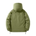 thumbnail image 4 of XUNKUSGA Ski Jacket Short Cotton Padded Puffer Jacket Oversized Solid Full Zipper Simple Winter Snow Coat Windproof Water Resistant Casual Hooded Winter Coats for Men M-4XL Green, 4 of 8