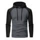 thumbnail image 2 of Sudadera con capucha para hombre, informal, deportiva, con cuello alto, botones, patchwork, manga larga, sudadera tipo jersey, blusa para hombre, 2 of 9