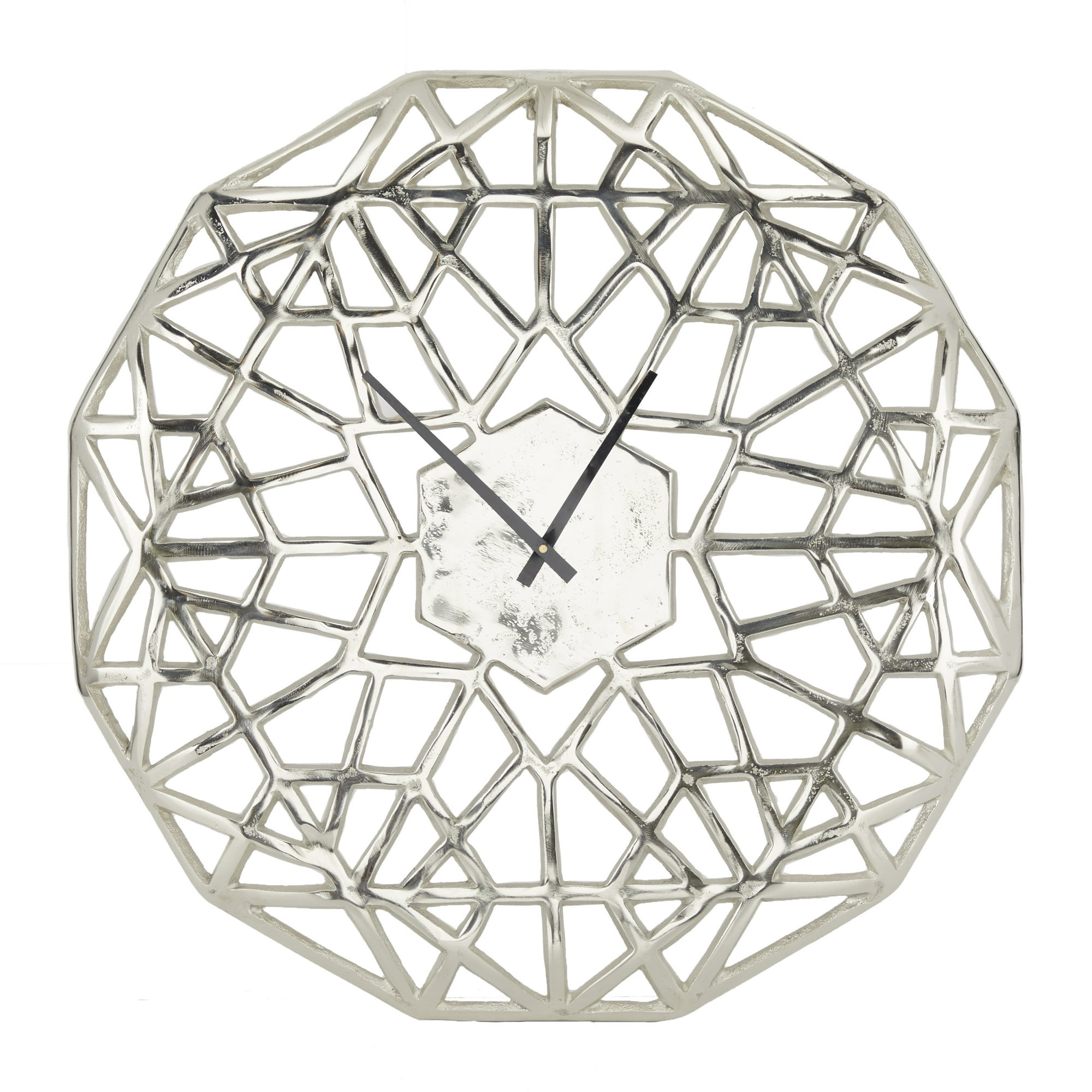 d 46592 e 4 43 bf 49 d 1 80 c 6 960711919332 . 7 e 25364 f 91 b 22 f 4 c 126 ed 13 c 2995 af Dec Mode 24 Silver Aluminum Geometric Wall Clock with Cut Out Design - d 46592 e 4 43 bf 49 d 1 80