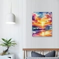 thumbnail image 4 of EastSmooth Sunset Beach Canvas Wall Art Abstract Coastal Seaside Landscape Bathroom Wall Decor Watercolor Tropical Nature Ocean Seascape Prints Pictures Artwork for Living Room Decoration, 4 of 5