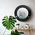 thumbnail image 2 of Inanosa 10" Antique Wall Mounted Premium Aluminium and Steel Alloy Vintage Ship's Glassed Porthole | Bathroom Window Mirror | Pirate's Maritime Nautical Themed Decor - 1 Pc, Black Finish, 2 of 5