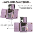 thumbnail image 5 of Allytech Slim Case for Samsung Galaxy S21 Ultra 5G 6.8 inch 2021, Premium PU Leather Flip Wallet Back Cover with Card Holder Magnetic Button Shockproof Men Women Case for Galaxy S21 Ultra, Purple, 5 of 6
