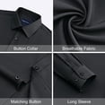 thumbnail image 4 of sogami Men's Long Sleeve Dress Shirt Stretch Stain-Resistant Button Down Business Shirt Slim Fit, 4 of 8