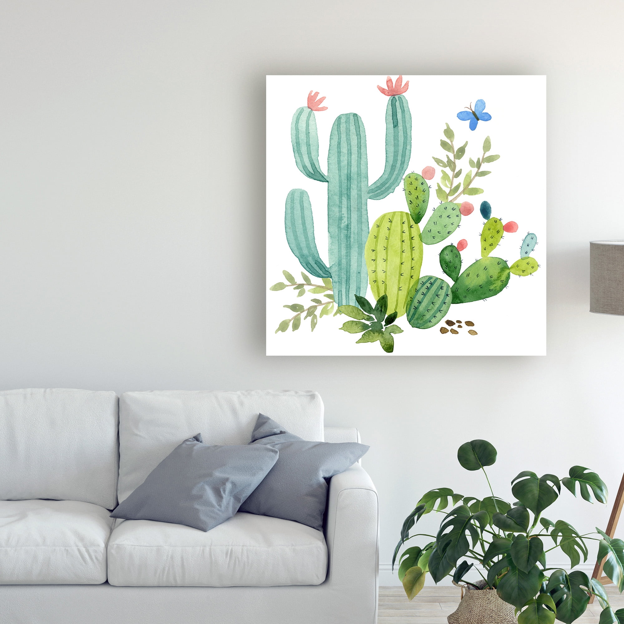 Trademark Fine Art 'Happy Cactus Painting IV' Canvas Art by Jane Maday