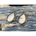 thumbnail image 2 of Solid 925 Sterling Silver Dangle Teardrop Earrings For Women, Natural Mother Of Pearl Pear Gemstone Beautiful Handcrafted June Birthstone Gift, 2 of 5