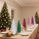 thumbnail image 1 of Mini decoración de mesa con árbol de Navidad | Pino Artificial Nevado 17,7 pulgadas | Plástico Plata Rosa Rojo Verde Blanco | Adorno de escritorio navideño sin mantenimiento | Decoración de regalos, 1 of 6