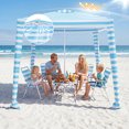 thumbnail image 6 of Costway 6.6' x 6.6' Foldable Beach Cabana Easy-Setup Beach Canopy W/ Carry Bag Blue, 6 of 11