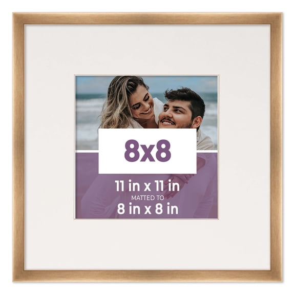 8x8 Frame Bronze With White Picture Mat For 8x8 Photo - Bronze 11x11 Frame To Display Print or
