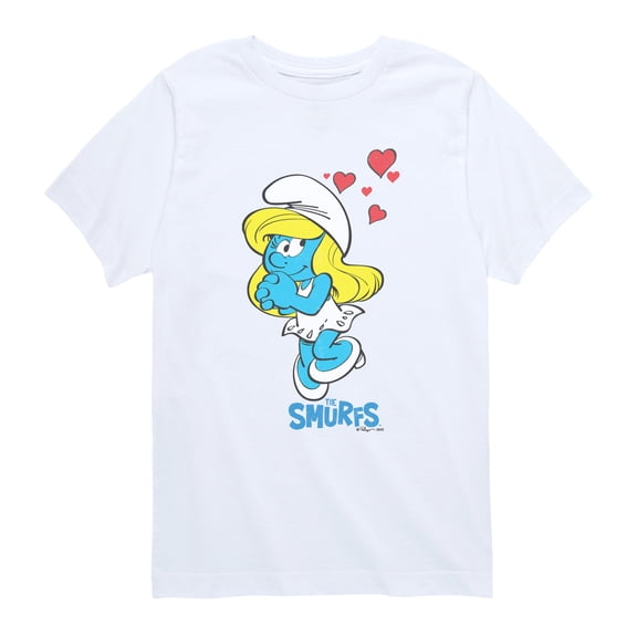 Smurfs - Smurfette Hearts - Youth Boys Short Sleeve Graphic T-Shirt