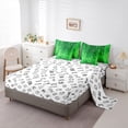 thumbnail image 5 of Homewish Pixel Geometric Striped 7-Piece Bedding Comforter Set,Neon Green King Bedding Sets,Stripes Lines Bed Sheets For Kids,Super Cozy Room Decor Reversible, 5 of 8
