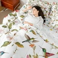 thumbnail image 4 of Castle Fairy Gradient Hummingbird Bedding Comforter Set,Vintage Flowers Queen Bedding Sets, 4 of 8