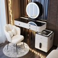 thumbnail image 3 of Modern Intelligent Dressing Tables Wireless Charging Advanced Glass Makeup Table Bedroom Audio Modern Nightstand Smart Furniture My Lux Decor Round, 3 of 23