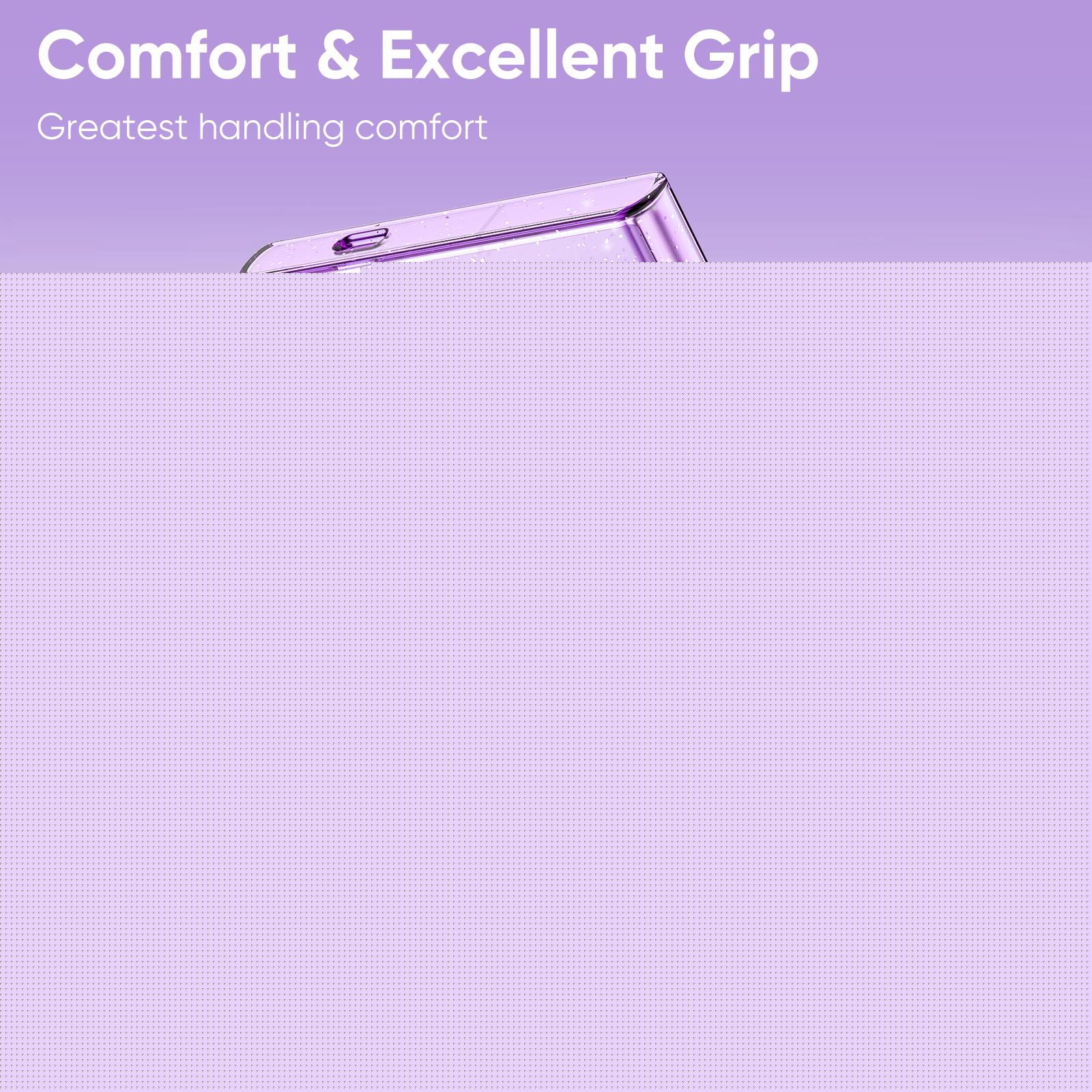 thumbnail image 2 of Compatible with Samsung Galaxy S23 Case Clear Glitter, Anti-Yellow Shockproof Protective Phone Case, Ultra Slim Transparent Anti-Scratch TPU Bumper Cover for Samsung Galaxy S23, Purple, 2 of 7