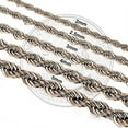 thumbnail image 4 of Savlano 2mm-5mm Stainless Steel Rose Gold Color Rope Twist Necklace Chain for Men & Women Comes in 16-30 inches Gift Box, 4 of 7
