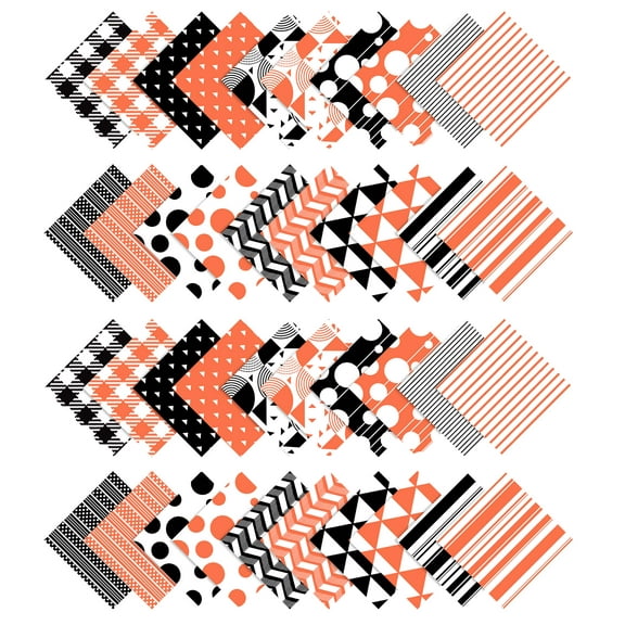 Soimoi Florals Print Precut 5-inch Cotton Fabric Quilting Squares Charm Pack DIY Patchwork Sewing Craft-Orange