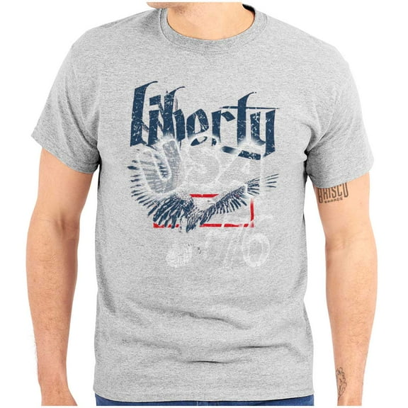 USA Liberty American Bald Eagle Plus Size Crewneck Graphic Tee Shirt Brisco Brands 2X