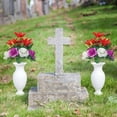 thumbnail image 5 of Artificial Cemetery Flowers, Memorial Lily Carnation Bouquet with Spike Vase, Flores Para Decoracion, UV Resistant Grave Decorations with Berries for Headstones, Outdoor Floral Arrangements, 5 of 6