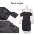 thumbnail image 3 of Dinheiro Vestido con Hombros Descubiertos para Mujer, Mini Vestidos Elegantes De Cóctel De Cintura Alta,M, 3 of 7