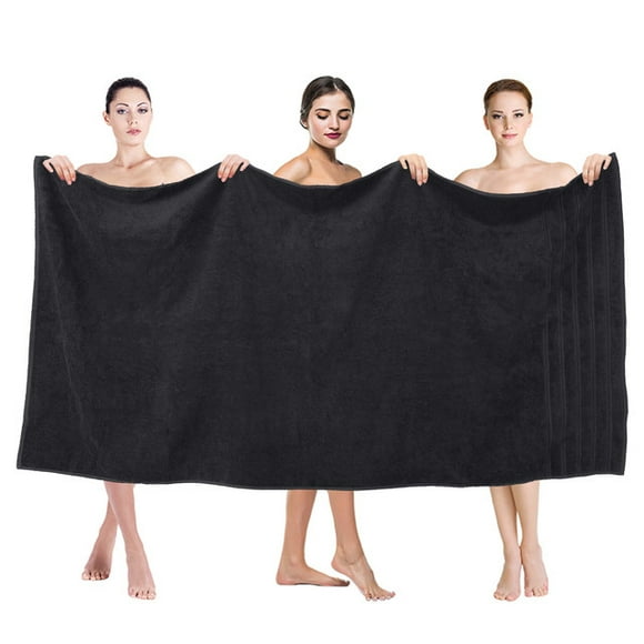 American Soft Linen 100% Genuine Turkish Cotton Large Jumbo Bath Towel 35x70 Premium & Luxury Towels - Black