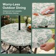 thumbnail image 5 of Round Outdoor Tablecloth with Umbrella Hole and Zipper, Green Spring Floral Tablecloth with Elastic Waterproof, Summer Botanical Vintage Farmhouse Patio Table Covers for 45" - 54" Picnic Pool Tables, 5 of 9
