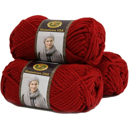 Lion Brand Yarn Hometown USA Acrylic Yarn, 3-Pack (Best Red Wine Brands In Usa)