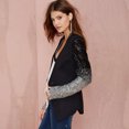 thumbnail image 4 of Nuevas mujeres Blazer Coat Sparkling Lentejuelas mangas largas Irregular Hem elegante Outwear Chaque Abody M, 4 of 7