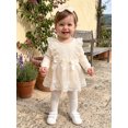 thumbnail image 4 of Cjfdfy Newborn Baby Girls Lace Dress Fall Clothes Bodysuit Ruffle Long Sleeve Floral Lace Romper Dress And Bow Headband Infant Cute Coming Home Outfit Fall Winter Outfit 0-18 Months, 4 of 9